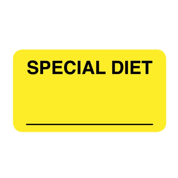 Nevs Label, Special Diet _ 7/8 x 1-5/8 Yellow w/Black VW-0039 - main